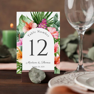 Tarjeta De Mesa Floral acuática tropical exuberante