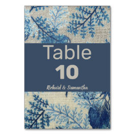 Tarjeta De Mesa Floral azul