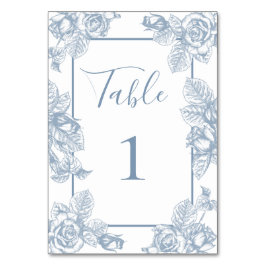 Tarjeta De Mesa Floral Azul Polvo