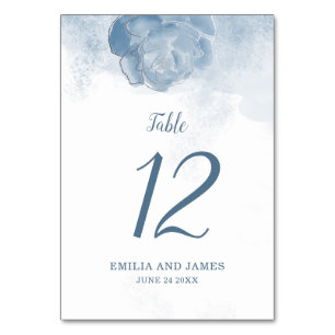 Tarjeta De Mesa Floral azul turbulenta moderna