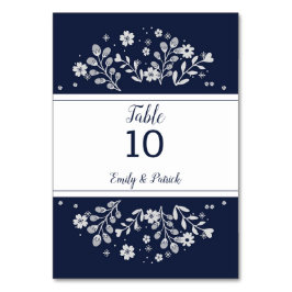 Tarjeta De Mesa Floral blanca