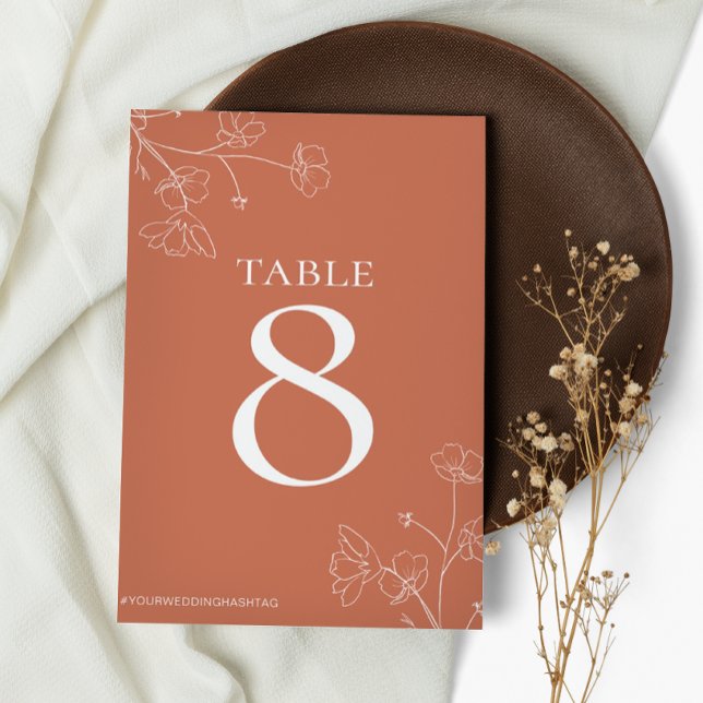 Tarjeta De Mesa Floral Boho Terracotta Boda (Subido por el creador)