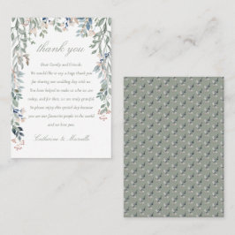 Tarjeta De Mesa Floral Cascade Sage Green Boda Gracias
