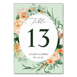 Tarjeta De Mesa Floral de arenisca botánica de Boho personalizada
