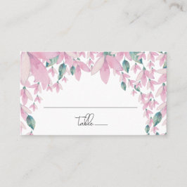 Tarjeta De Mesa Floral de glicinia rosada encantadora