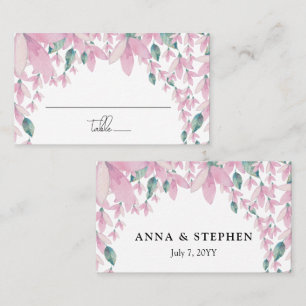 Tarjeta De Mesa Floral de glicinia rosada encantadora