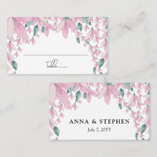 Tarjeta De Mesa Floral de glicinia rosada encantadora