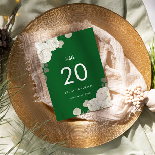 Tarjeta De Mesa Floral de invierno Números de tabla de Bodas ver