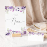 Tarjeta De Mesa Floral de lavanda Nueve Número de Tabla<br><div class="desc">Número de tabla de nueve florales de lavanda. Elementos coincidentes disponibles.</div>