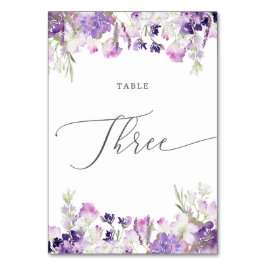 Tarjeta De Mesa Floral de lavanda Tres