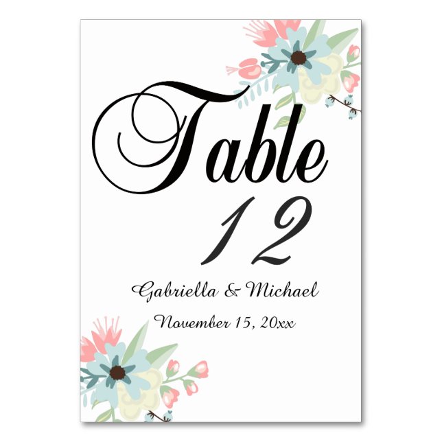 Tarjeta De Mesa Floral de moda (Anverso)