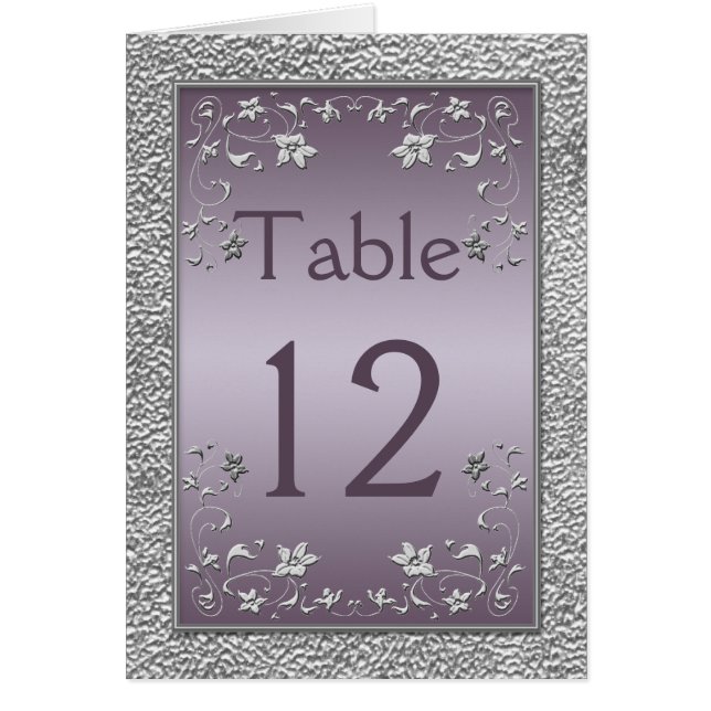 Tarjeta de mesa floral de plumas y agua (Frente)