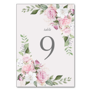 Tarjeta de mesa floral elegante del Rosa Garden