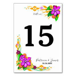 Tarjeta de mesa floral elegante, mágica y audaz