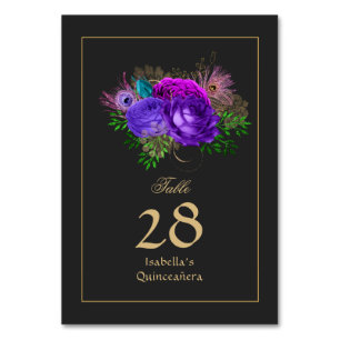 Tarjeta De Mesa Floral Floral Mardi Gras Quinceañera
