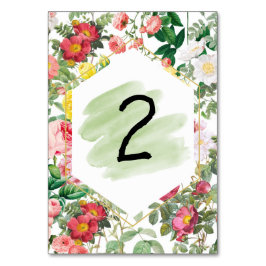Tarjeta De Mesa Floral Garden Watercolor Boda Número de tabla