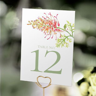 Tarjeta De Mesa Floral Grevillea Loopy Lou boda de arte