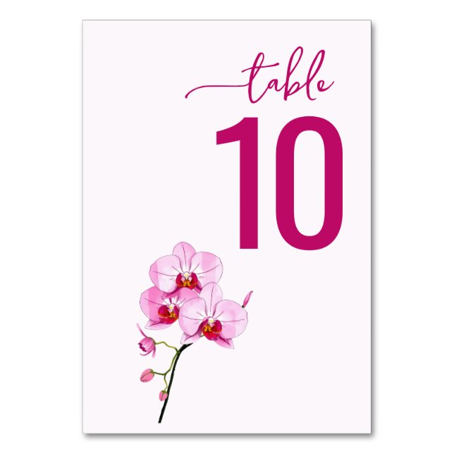 Tarjeta de mesa floral magenta elegante (Anverso)