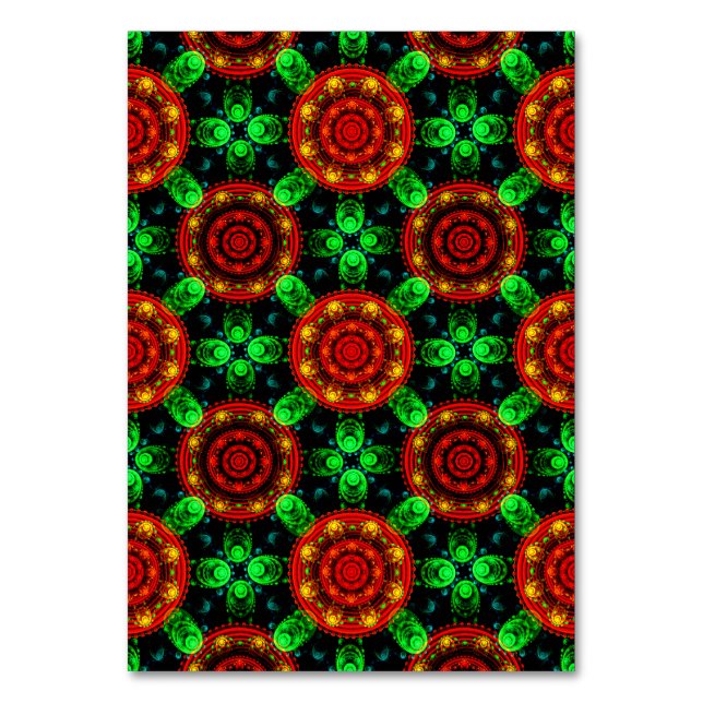 Tarjeta De Mesa Floral Modern Boho Elegant Abstract Pattern #504 (Anverso)