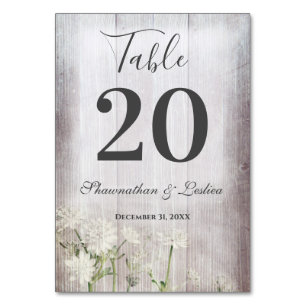 Tarjeta de mesa floral moderna de impresión gris r