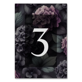 Tarjeta De Mesa Floral morada negra