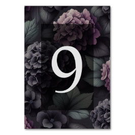 Tarjeta De Mesa Floral morada negra