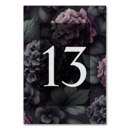 Tarjeta De Mesa Floral morada negra