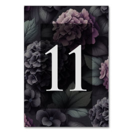 Tarjeta De Mesa Floral morada negra