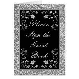 Tarjeta de mesa floral negra y de agua