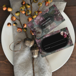 Tarjeta De Mesa Floral oscura y morbosa