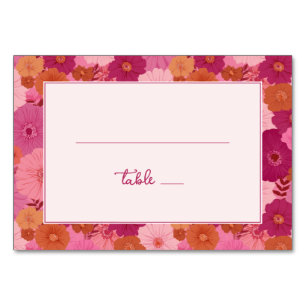 Tarjeta De Mesa Floral Rosa Alegre