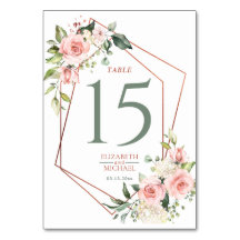 Floral rosa de cobre geométrico