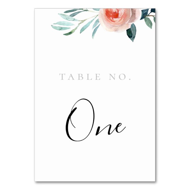 Tarjeta De Mesa Floral rosa moderna (Anverso)