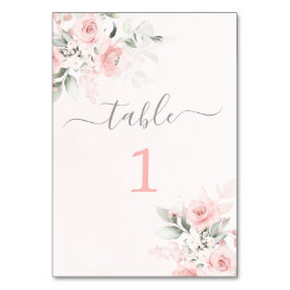 Tarjeta de mesa floral rosa Rubor