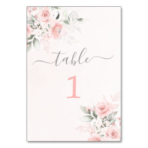 Tarjeta de mesa floral rosa Rubor
