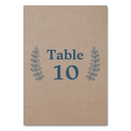Tarjeta De Mesa Floral rústica | Faux Kraft Table Number Card
