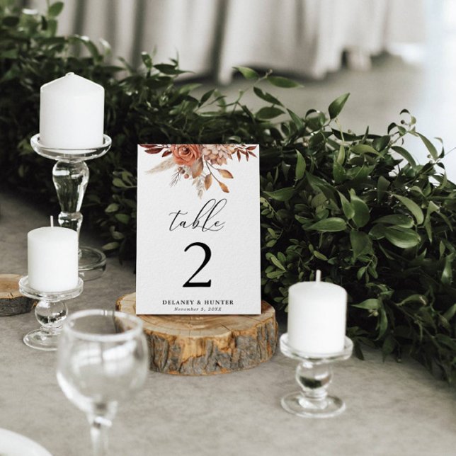Tarjeta De Mesa Floral rústica otoñal personalizada (Subido por el creador)