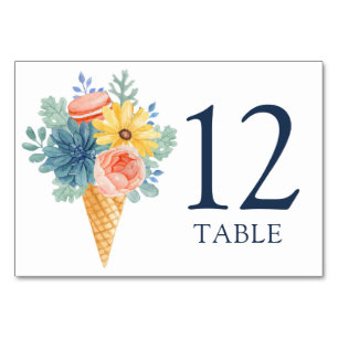 Tarjeta De Mesa Floral Succulent Macaron   BODA