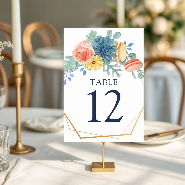 Tarjeta De Mesa Floral Succulent Macaron | BODA (Subido por el creador)