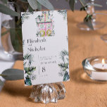 Tarjeta De Mesa Floral tropical marroquí | Número de tabla Boda<br><div class="desc">Los bodas inspirados en Marruecos son audaces, geniales y de moda boho. El azul intenso, el azul verde azulado, el coral, el amarillo y el verde lúgubre se unen en bella armonía para dar un aspecto inmaculado a cualquier boda. El uso de esta combinación de colores permite crear un estilo...</div>