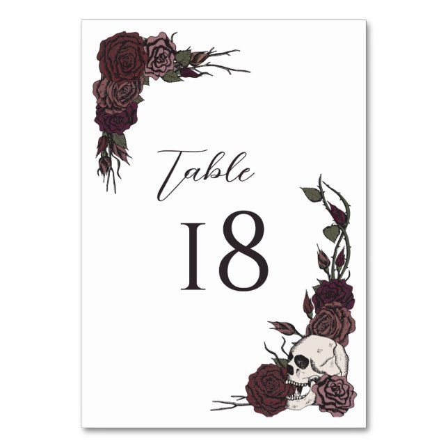 Tarjeta De Mesa Floral White Gothic Wedding Table Number Card (Anverso)
