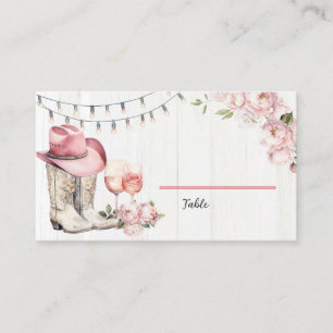 Tarjeta De Mesa Florales botes occidentales y burbujas