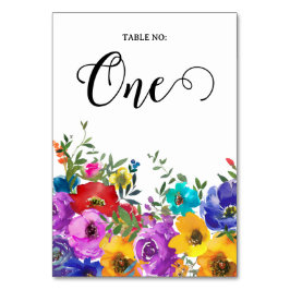 Tarjeta De Mesa Florales Brillantes y Audaces Personalizadas