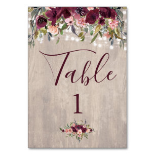 Tarjeta De Mesa Florales de color de agua de madera con cadenas li
