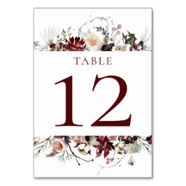 Tarjeta De Mesa Florecimiento del invierno - Borgoña Profunda - Bo