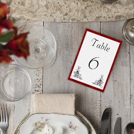 Tarjeta De Mesa Florecimiento negro vintage y Boda de terciopelo r