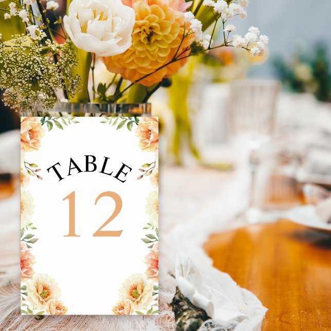 Tarjeta De Mesa Flores acuarelas y hojas boda (Subido por el creador)