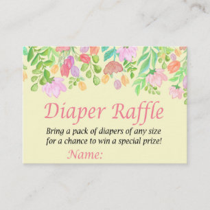 Tarjeta De Mesa Flores acuáticas Boletos de Raffle Diaper