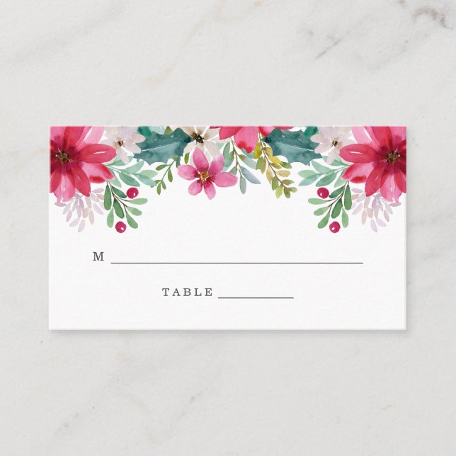 Tarjeta De Mesa Flores acuáticas de vacaciones | BODA (Anverso)