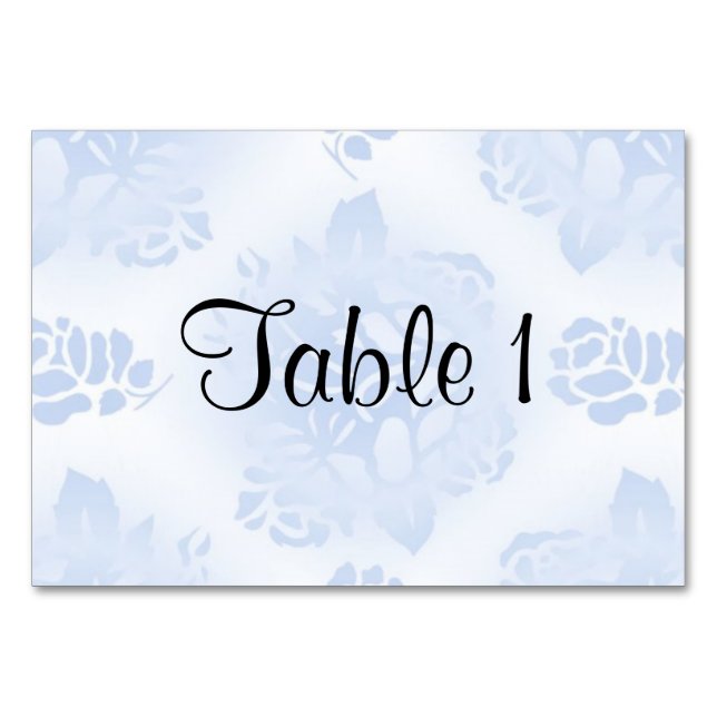 Tarjeta De Mesa Flores azules (Anverso)